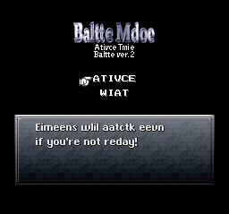 example screenshot - select battle mode